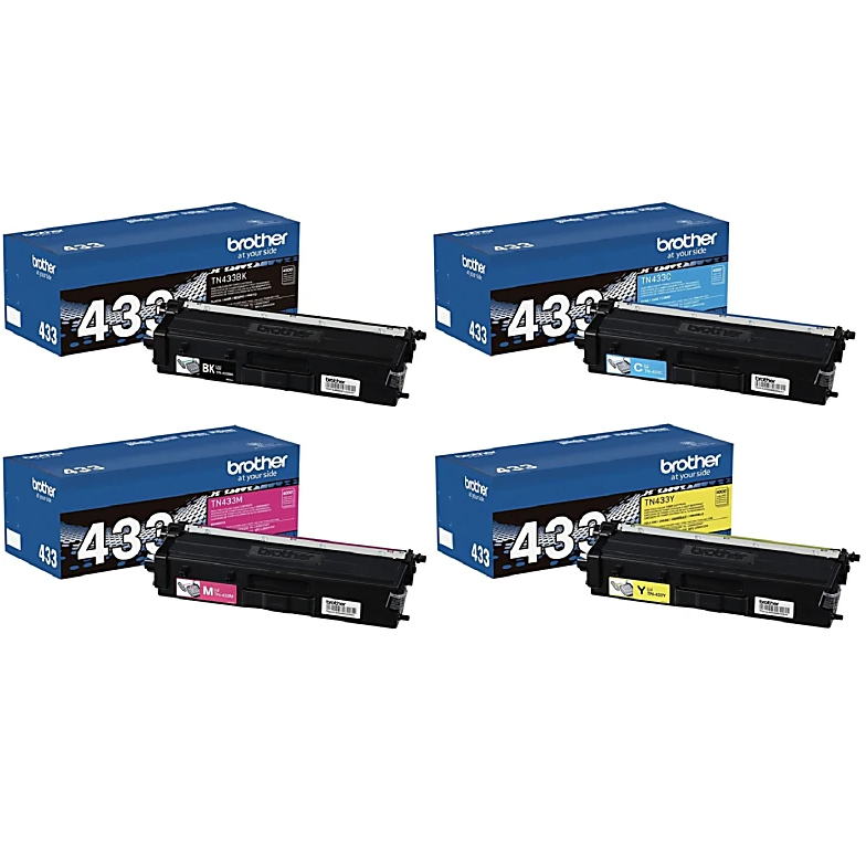 Includes High Yield TN433BK, TN433C, TN433M, TN433Y