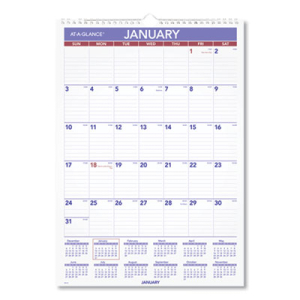 AT-A-GLANCE Monthly Wall Calendar with Ruled Daily Blocks, 12 x 17, White  Sheets, 12-Month (Jan to Dec): 2023 (PM228) | BlueDogInk.com