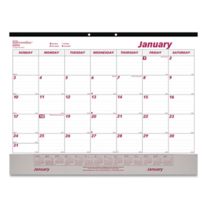 Brownline Monthly Desk Pad Calendar, 22 x 17, White/Burgundy Sheets, Black  Binding, Clear Corners, 12-Month (Jan to Dec): 2023 (C1731V) |  BlueDogInk.com