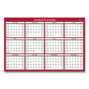 Blue Sky Classic Red Laminated Erasable Wall Calendar, Classic Red Artwork,  48 x 32, White/Red/Gray Sheets, 12-Month (Jan-Dec): 2023 (100034) |  BlueDogInk.com